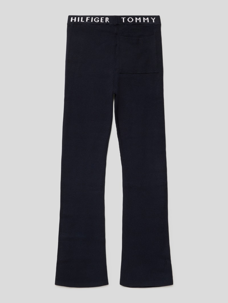 Hose mit Rippenstruktur in marineblau