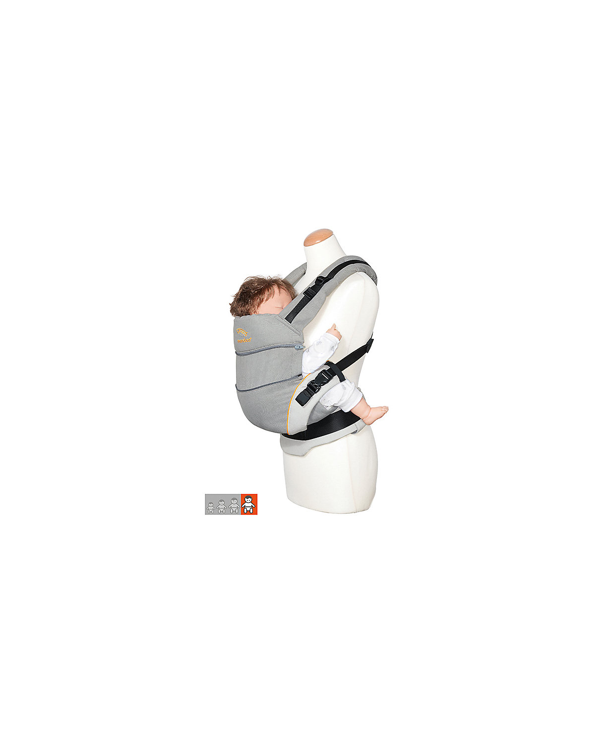 Babytrage XT Cotton grey-orange