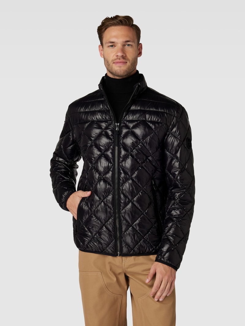 Steppjacke mit Reißverschlusstaschen Modell 'Benji' in schwarz