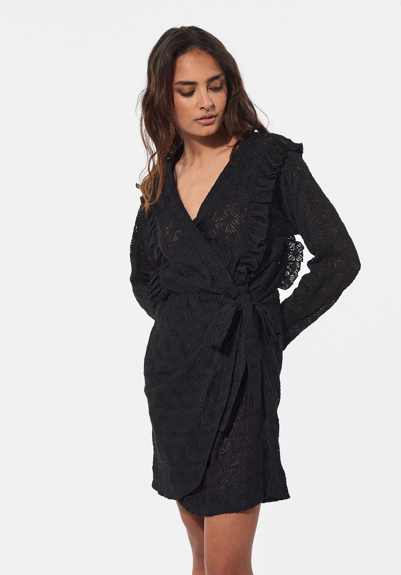 BHIBA  Robe cache-coeur noire Femme