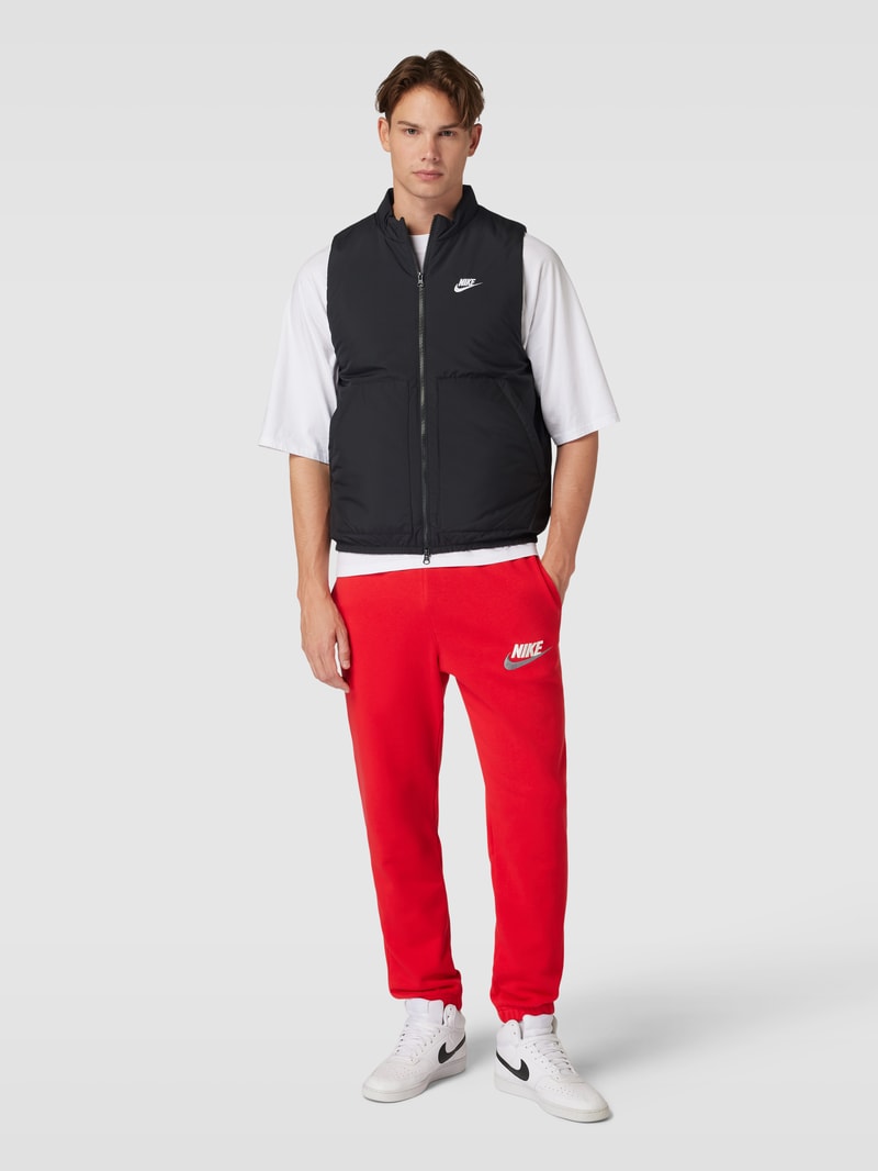 Sweatpants mit Label-Stitching in rot