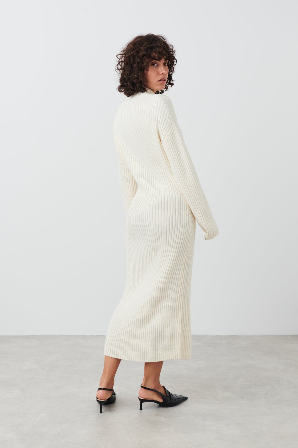 Knitted turtleneck dress