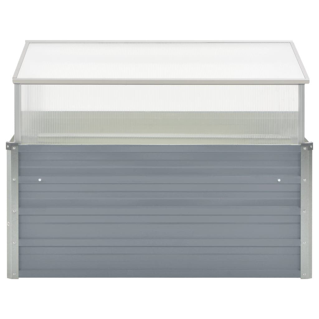 vidaXL Blumentopf Gewächshaus Grau Verzinkter Stahl 100×100×85 cm (1 St)
