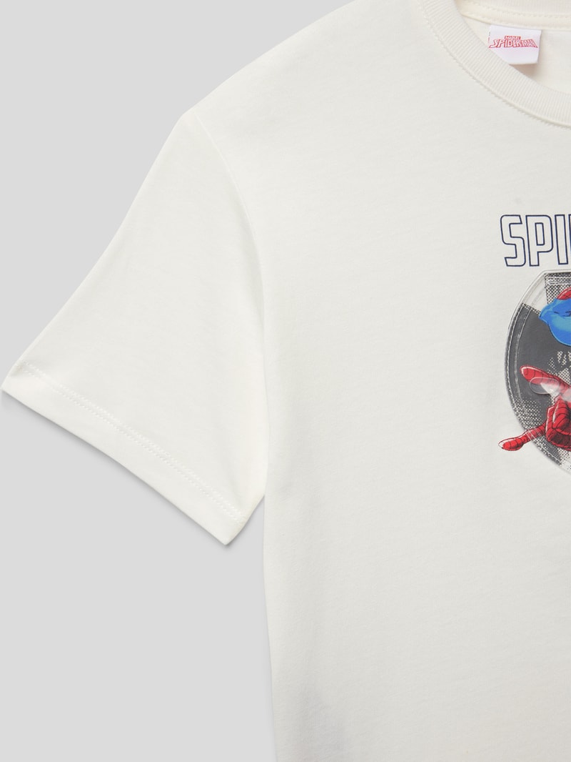 T-Shirt mit Motiv-Print in weiß