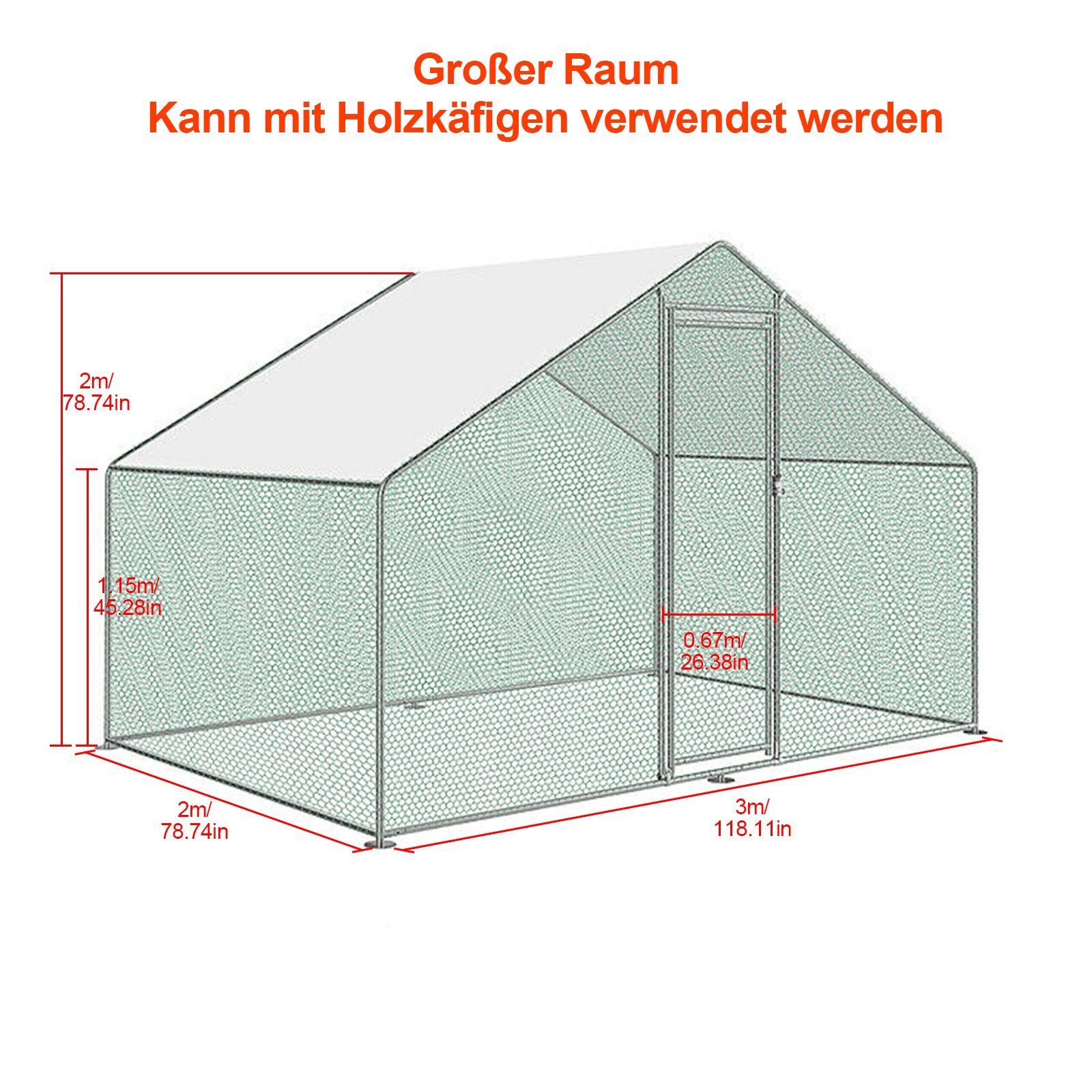 Clanmacy Hühnerstall Hühnerstall Freilaufgehege Freigehege Voliere Kleintierstall
