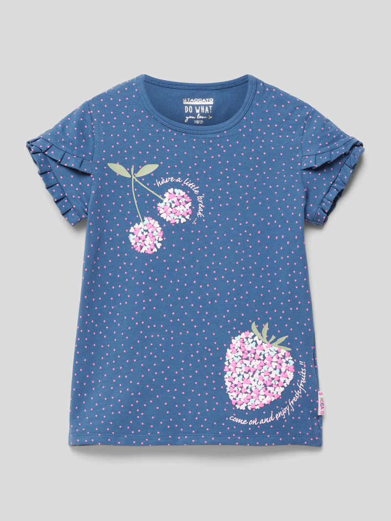 T-Shirt mit Allover-Muster Modell 'LT JAN' in blau