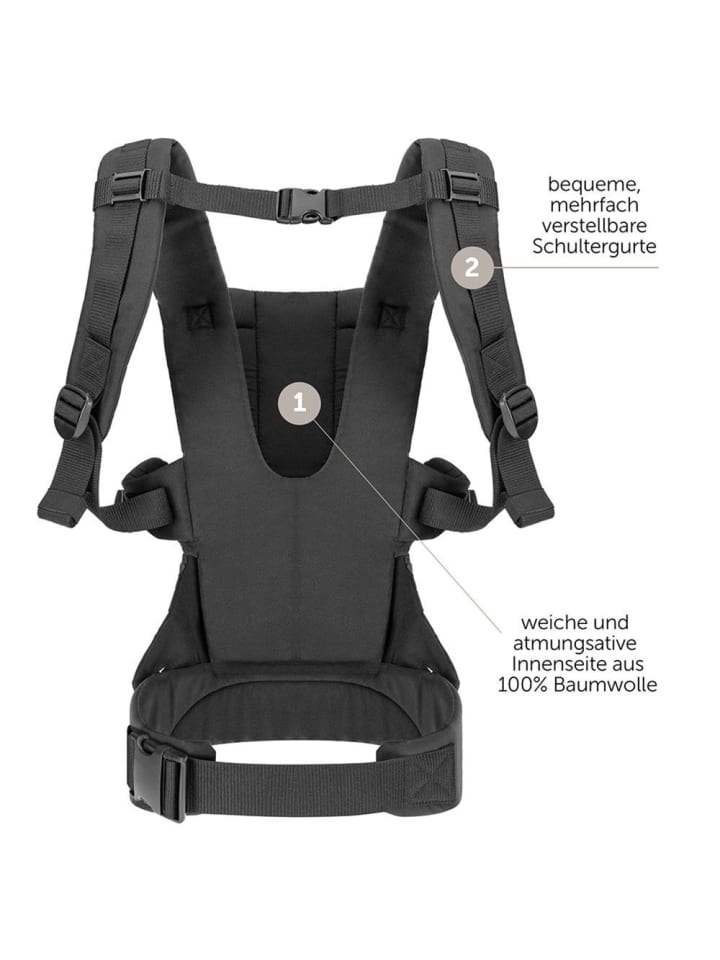 fillikid Babytrage Walk 4in1 inkl. Silikon-Schnullerbox Diamant in schwarz günstig kaufen onesize