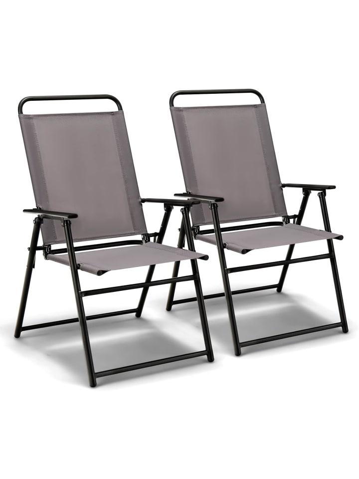 COSTWAY 2er Set Gartenstühle klappbar in Grau günstig kaufen onesize