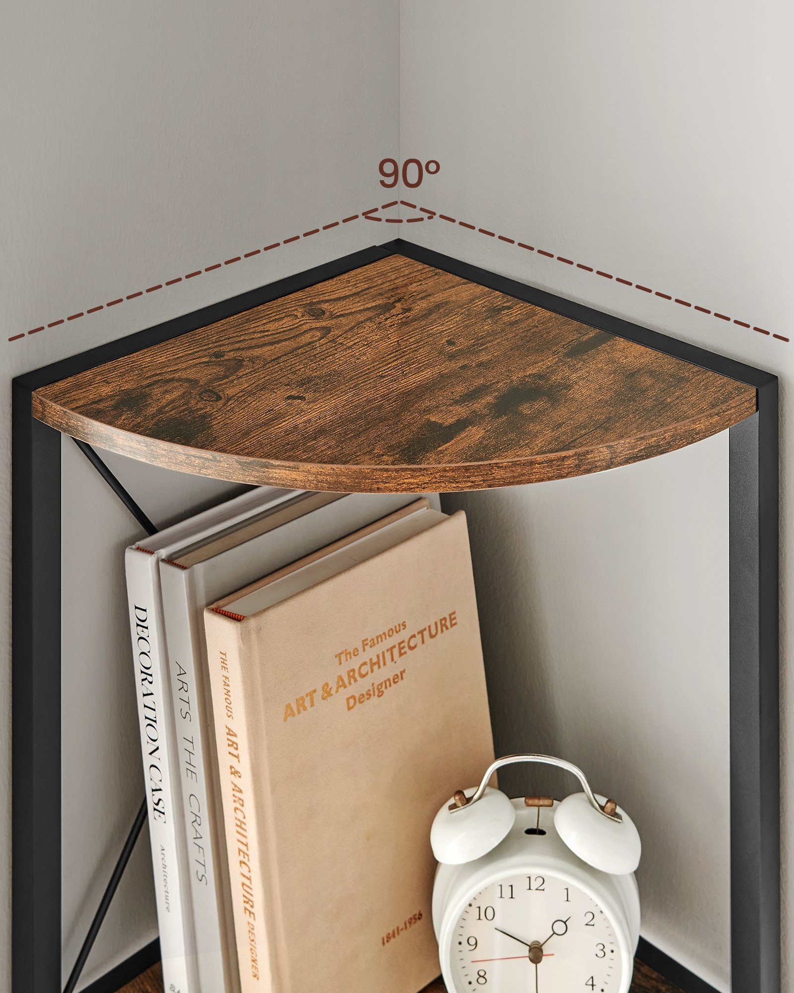 VASAGLE Eckregal Bücherregal, mit 5 Ebenen, Standregal, 30 x 30 x 160 cm