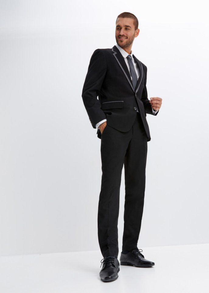 Anzug (3-tlg.Set): Sakko, Hose, Krawatte Slim Fit