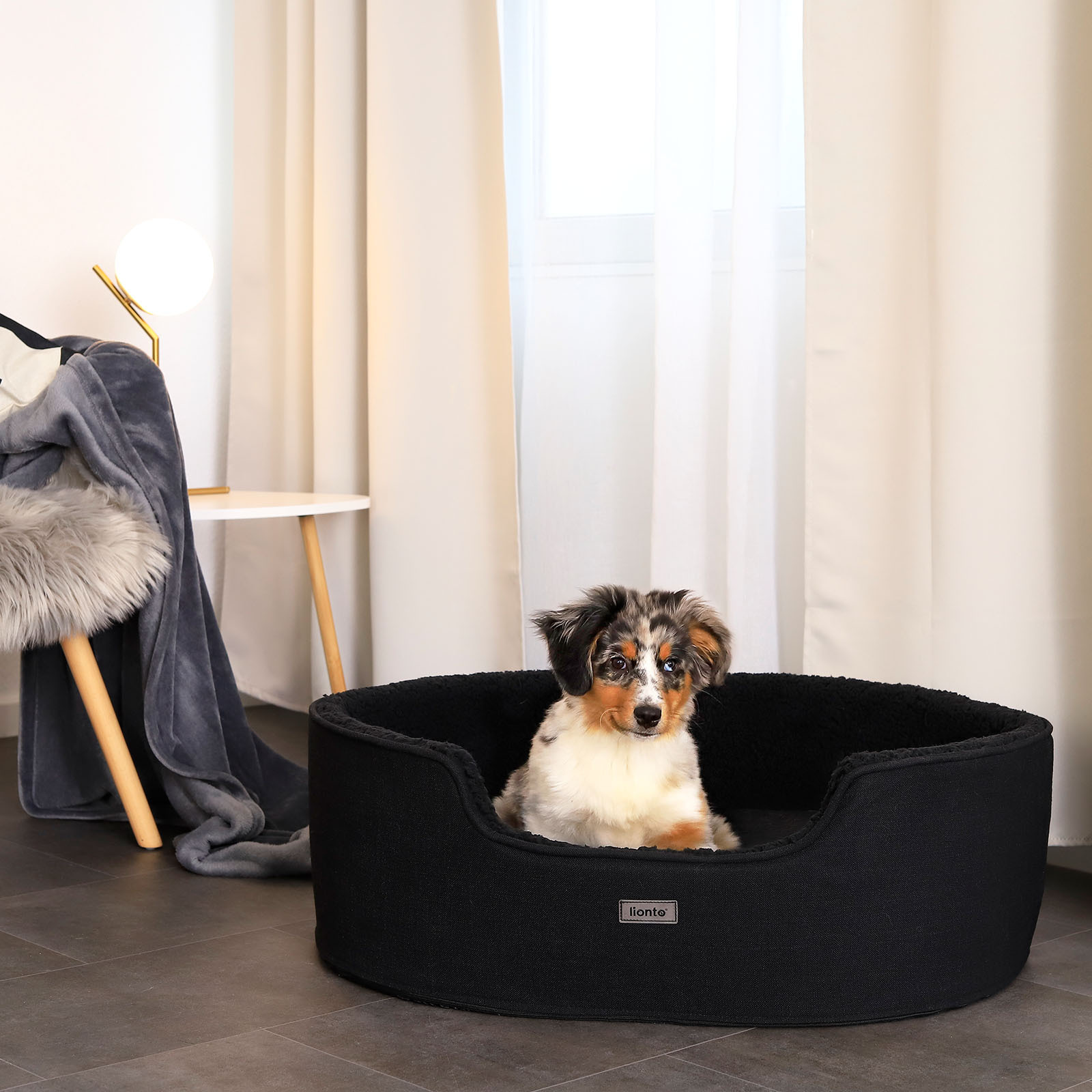 Lionto Hundebetten Lionto Hundebett mit Wendekissen schwarz M