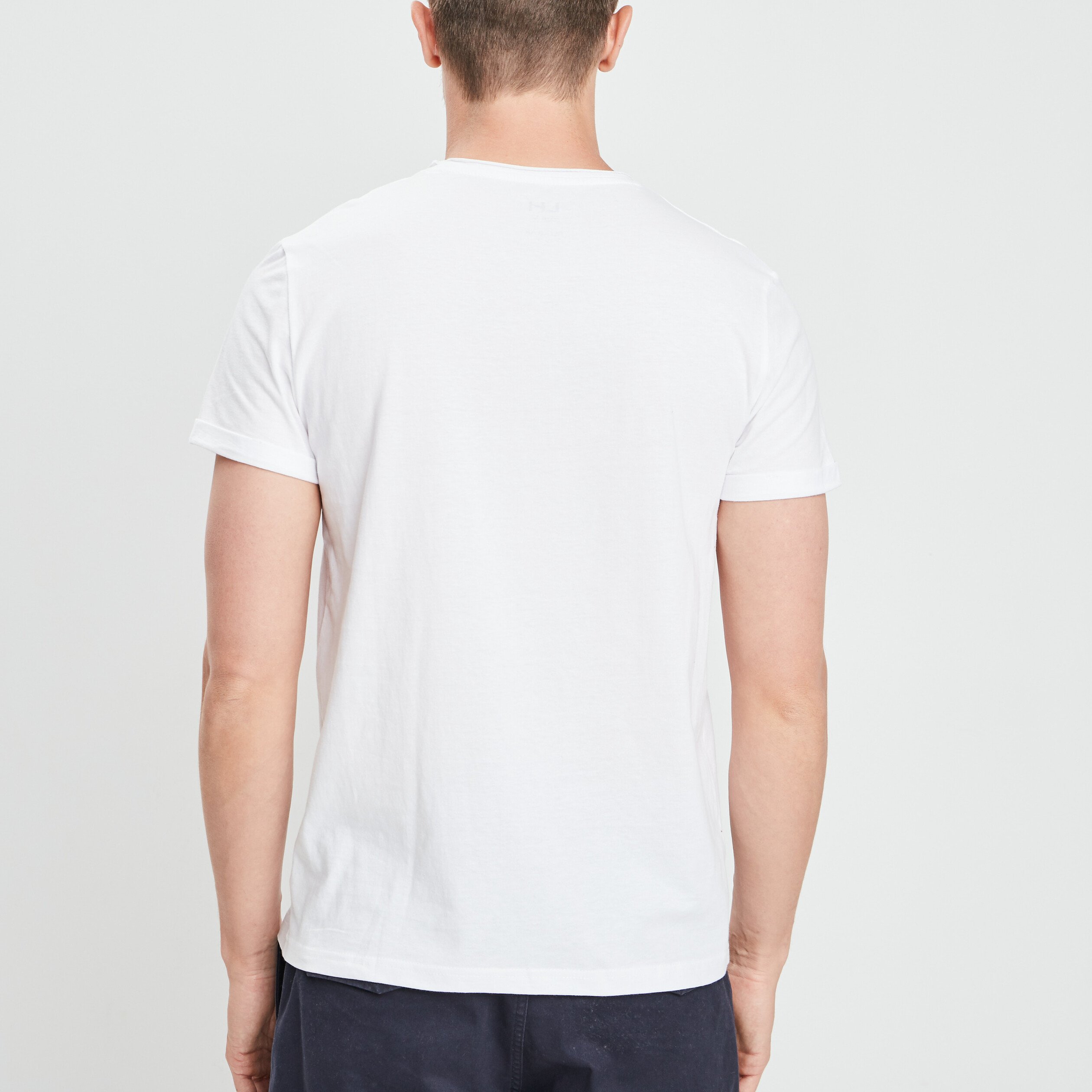 T-shirt col rond avec poche plaquée blanc homme | La Halle