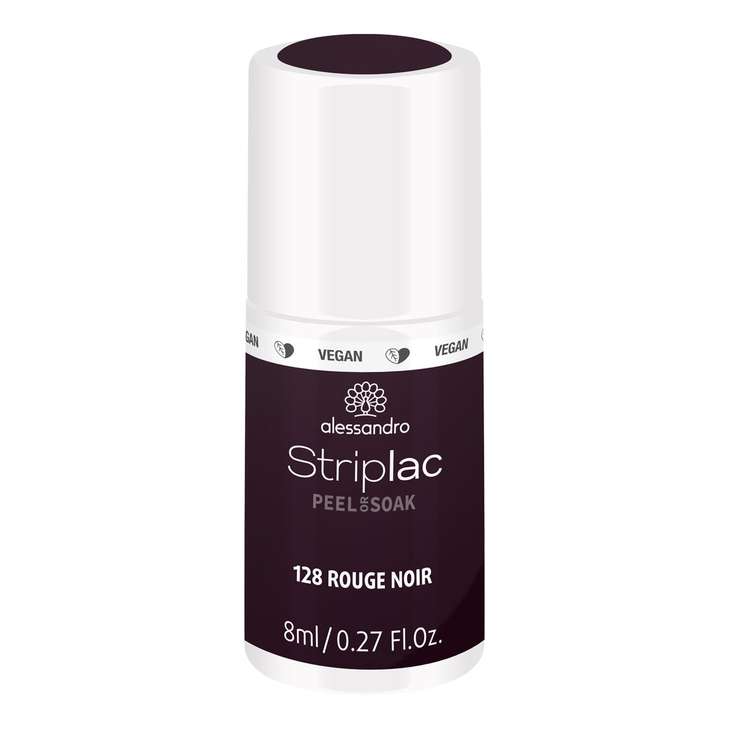 Alessandro Striplac Peel or Soak Vernis Semi-permanent - 128 Rouge Noir
