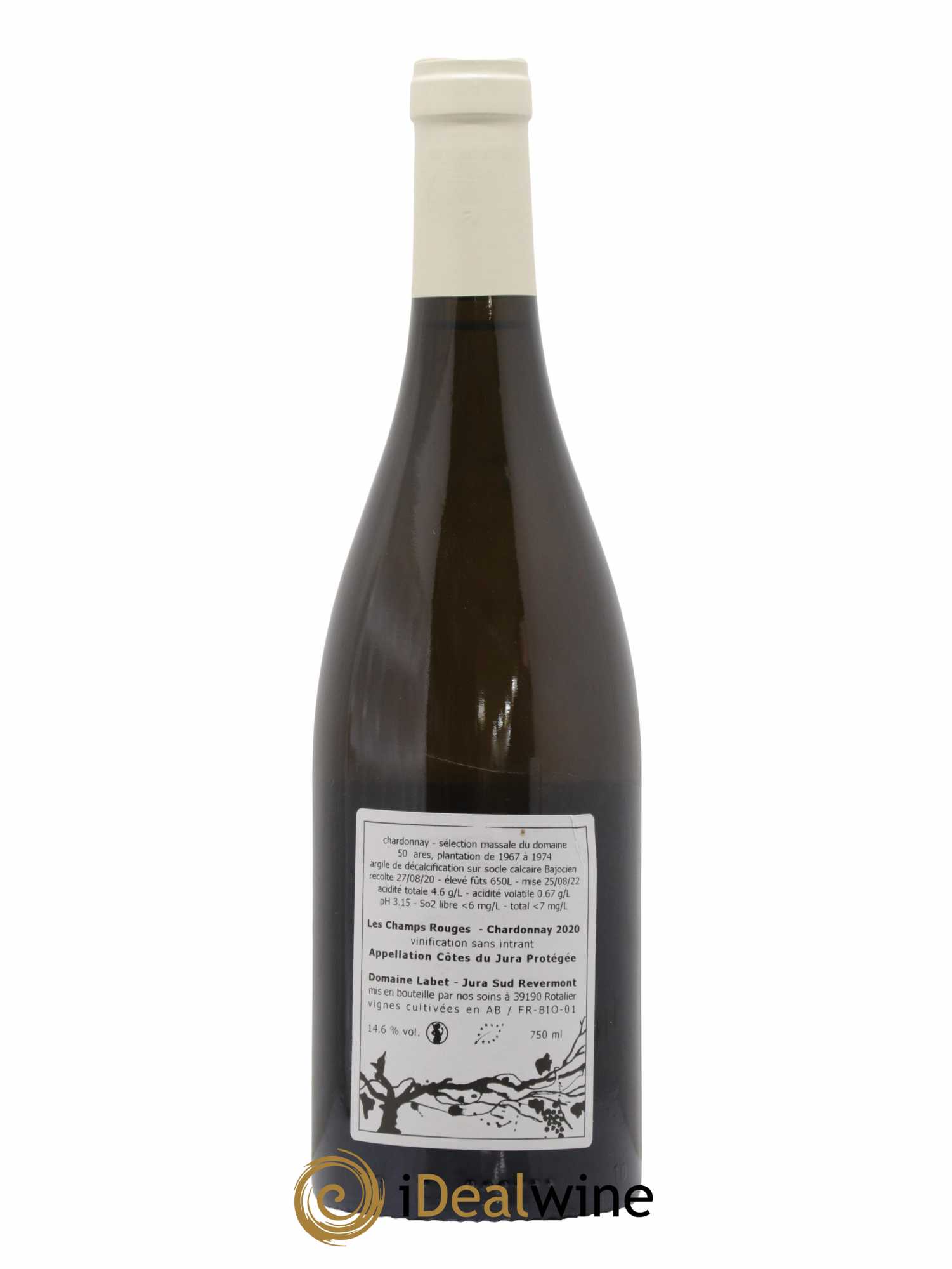Côtes du Jura Chardonnay Les Champs Rouges Labet (Domaine)  2020 - Lot de 1 Bouteille