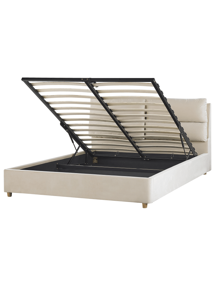 Beliani Doppelbett BATILLY in Beige - (W) 174 x (H) 105 x (L) 224 cm günstig kaufen onesize