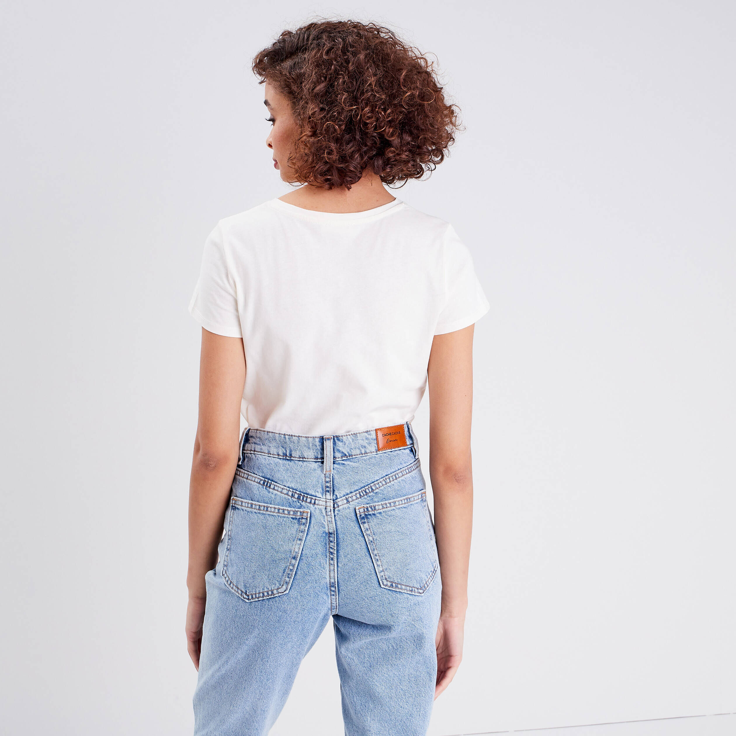 T-shirt manches courtes ecru femme | Cache Cache