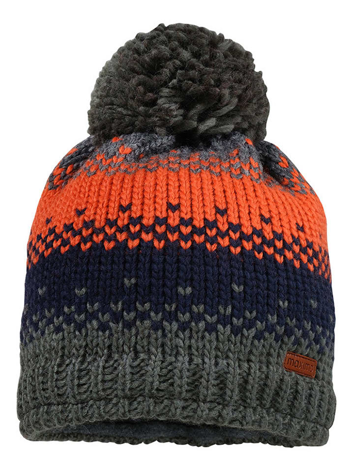 MaxiMo Woll-Mütze in Orange/ Dunkelblau/ Grau günstig kaufen