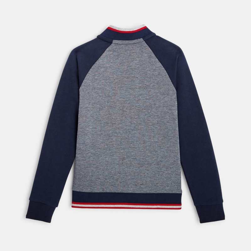 Sweat-shirt zippé turquoise garçon