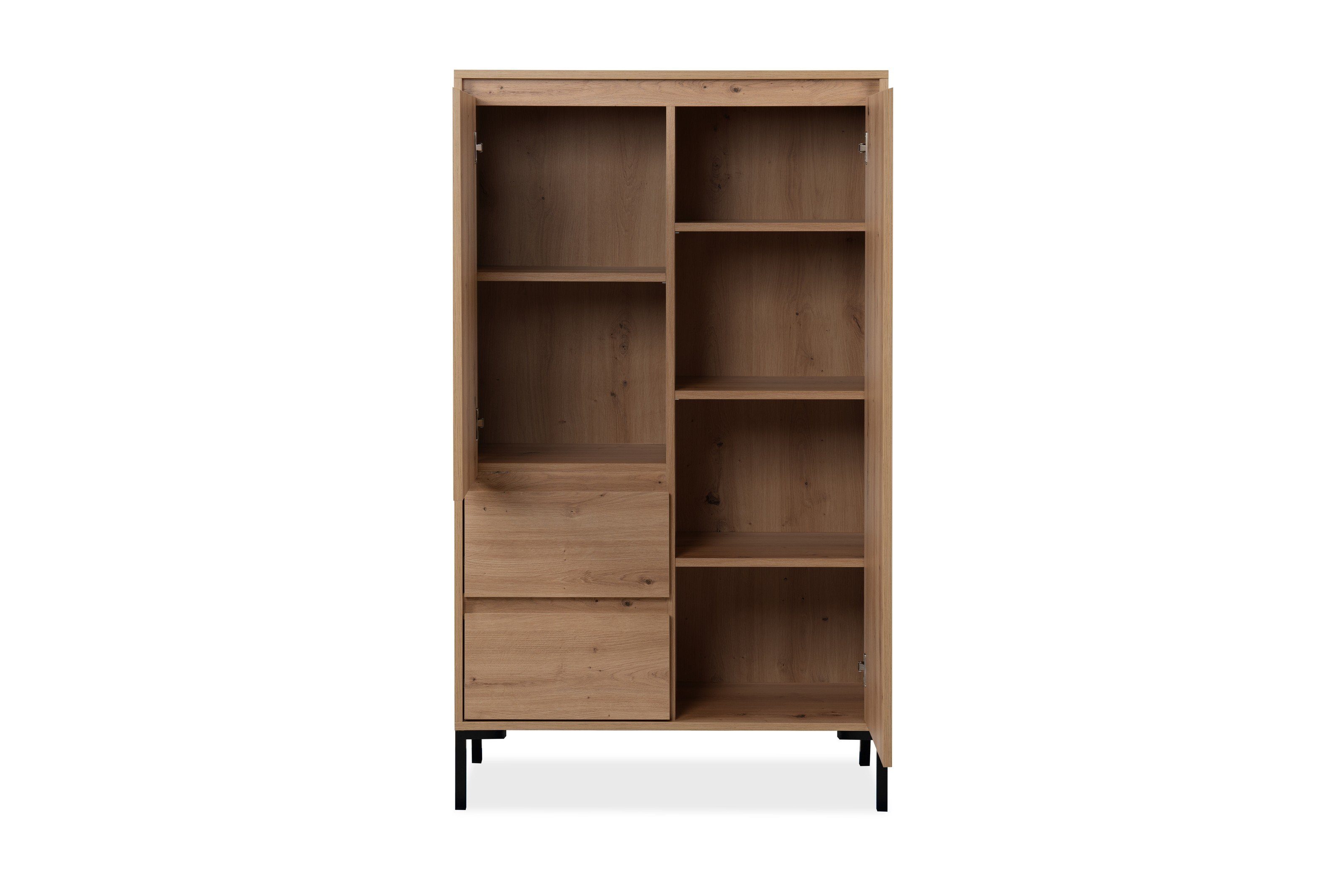 möbelando Highboard Korsika (BxHxT: 81x139x40 cm), in Dekor Artisan Oak