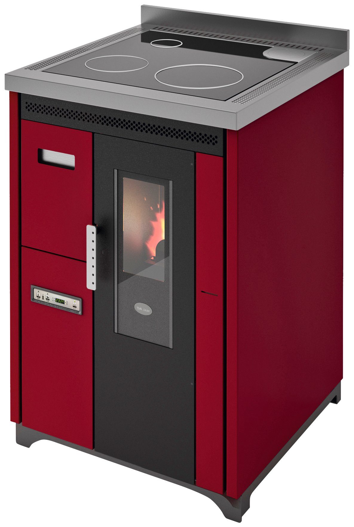 Blaze Pelletofen Küchenherd Nina, 6,5 kW, rot