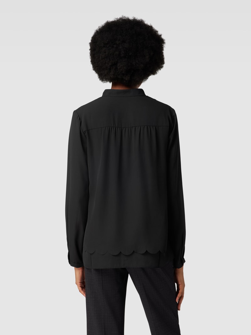 Bluse mit Tunikakragen in schwarz