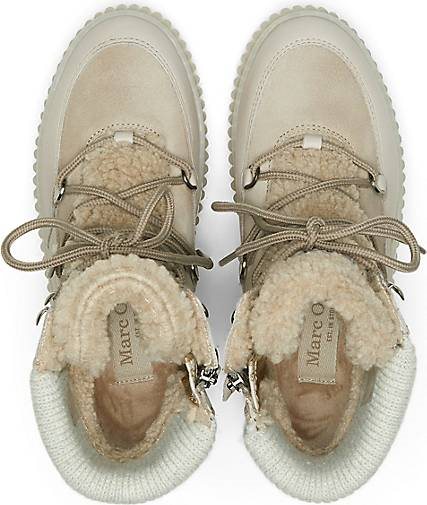 Marc O'Polo Schnürstiefel aus Leder-Textil-Mix