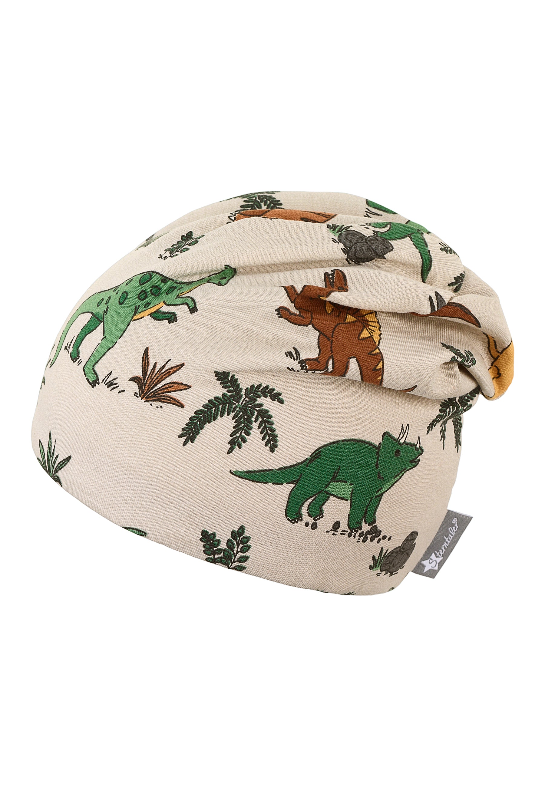 Slouch-Beanie aus Sweat mit Druck Dinos