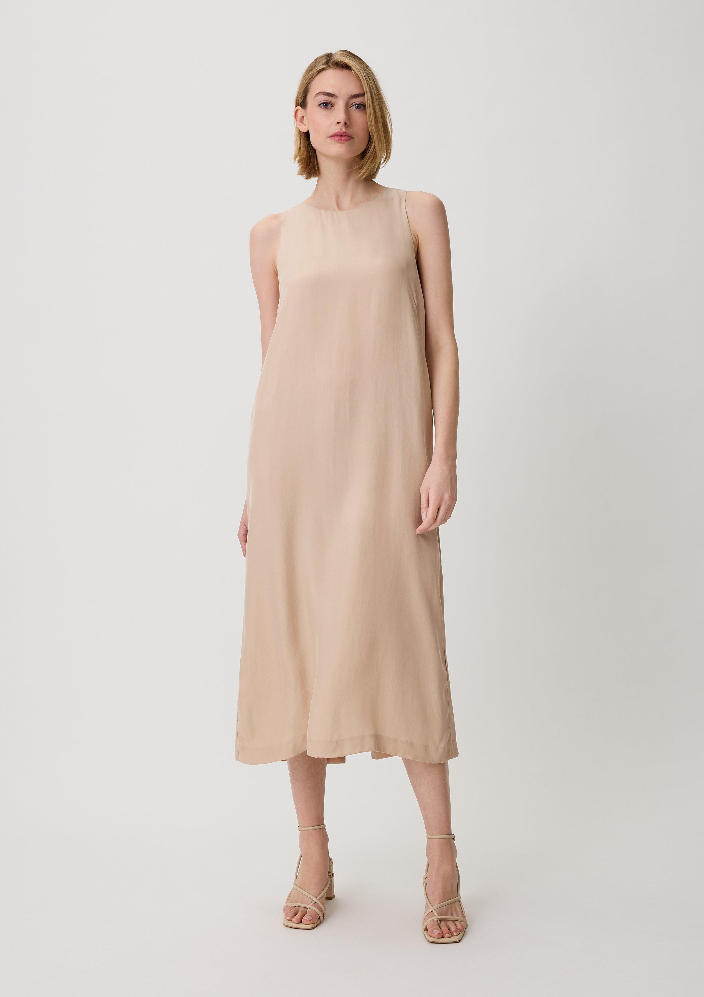 Midikleid aus Cupro-Mix - sandfarben