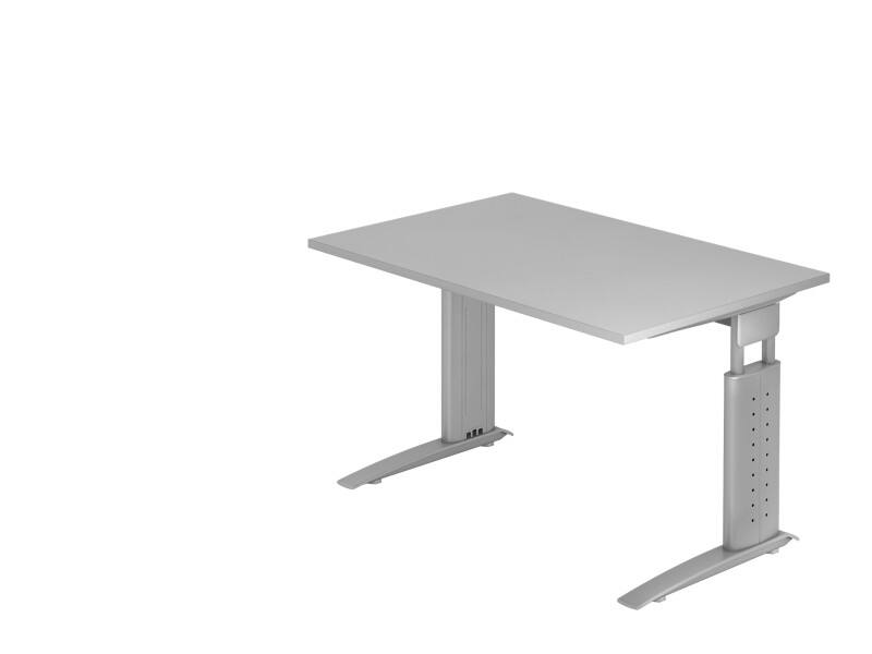 Hammerbacher Schreibtisch US12 Grau, Silber 1.200 x 800 x 680 x 680 - 860 mm