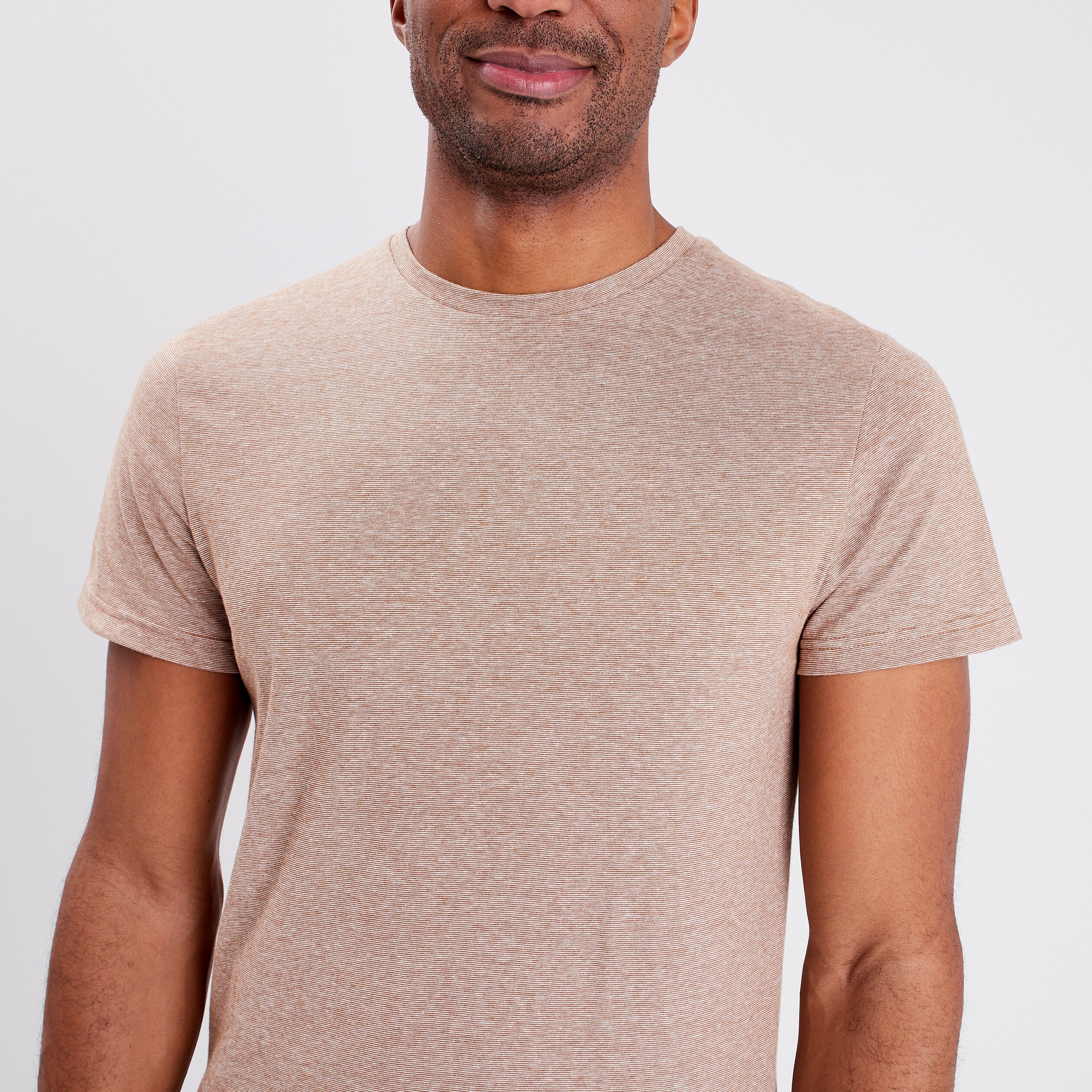 T-shirt coton manches courtes couleur bronze homme | La Halle