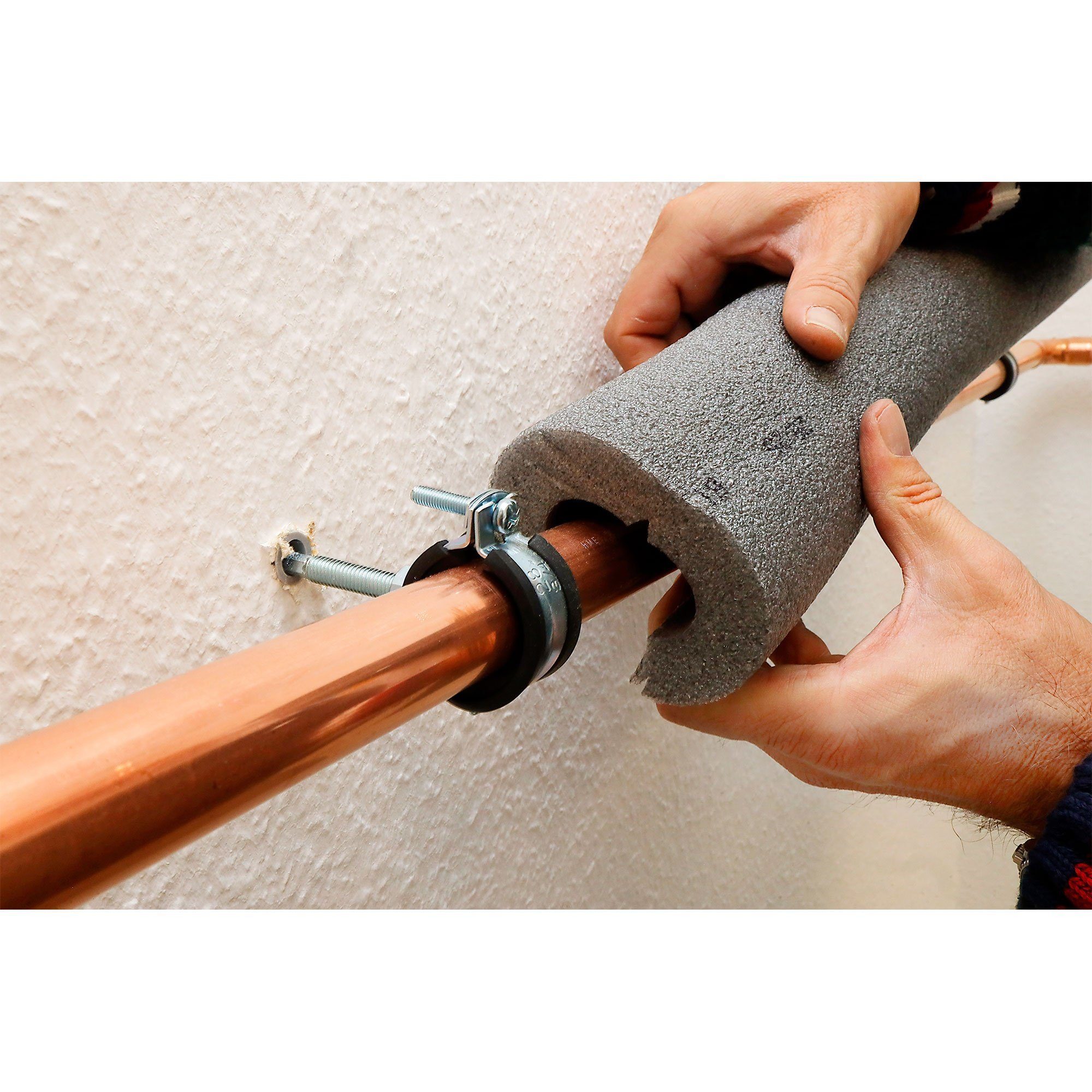 Scorprotect® Steinwolle PE Rohrisolierung angeschlitzt Farbe grau 1 Meter