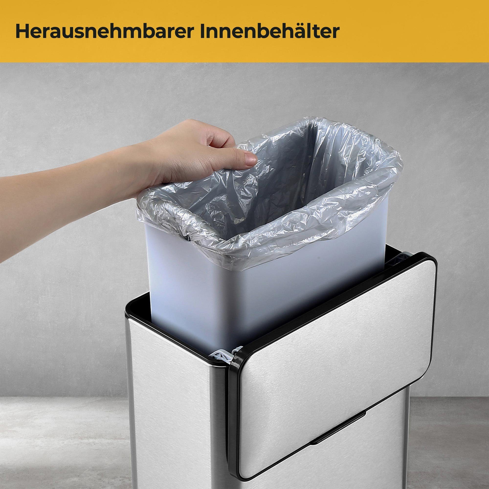 SILBERTHAL Biomülleimer Küche klein 3L mit Deckel, geruchsdicht mit Deckel, Innenbehälter spülmaschinenfest