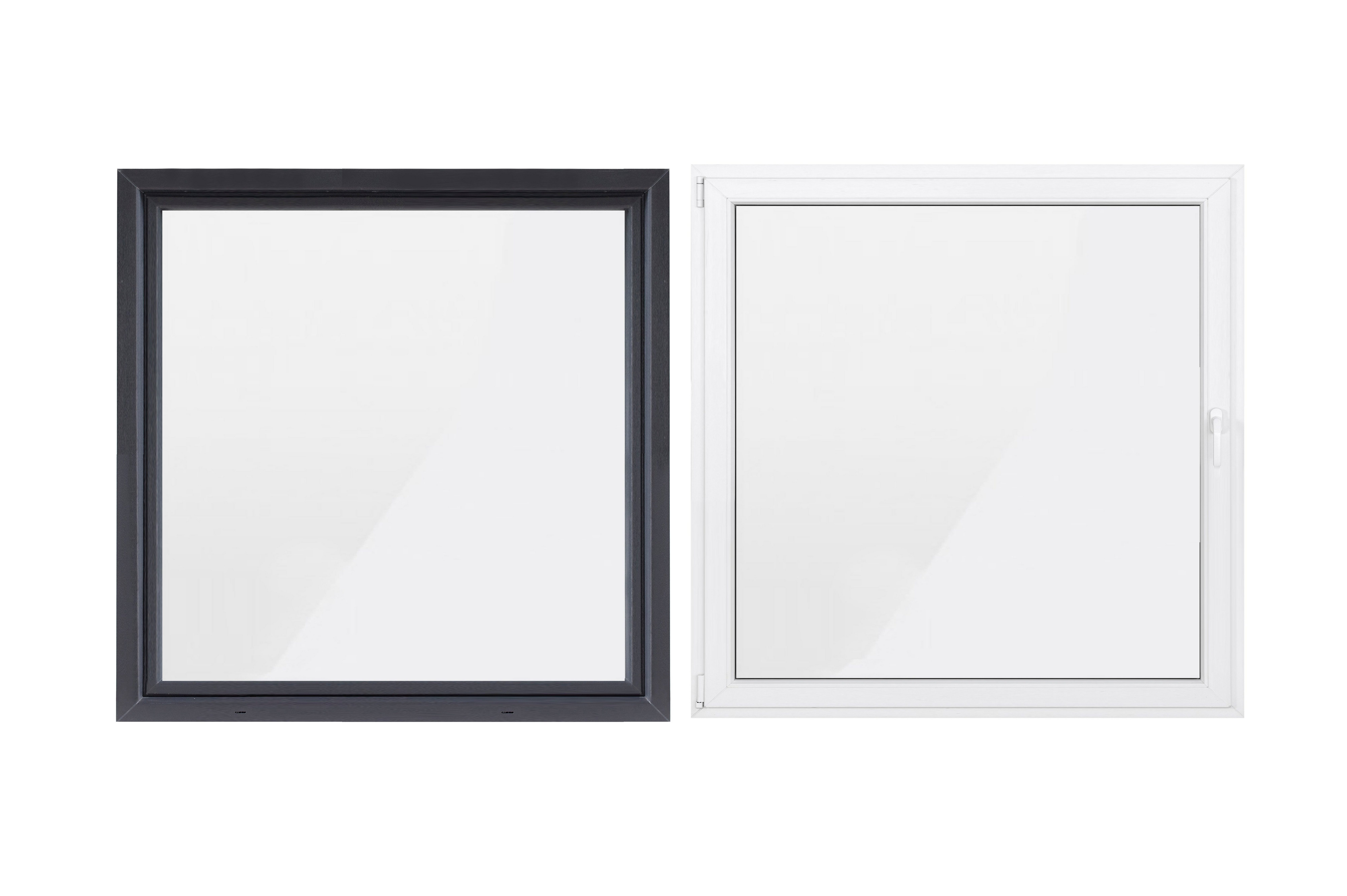 SN DECO GROUP Kellerfenster 1 Flügel, 1000x1000, außen anthrazit/innen weiß, 70 mm Profil, (Set), RC2 Sicherheitsbeschlag, Hochwertiges 5-Kammer-Profil