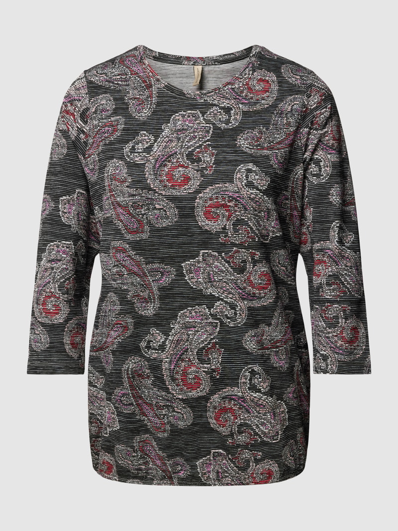 Longsleeve mit 3/4-Arm Modell 'GALINA' in bordeaux rot