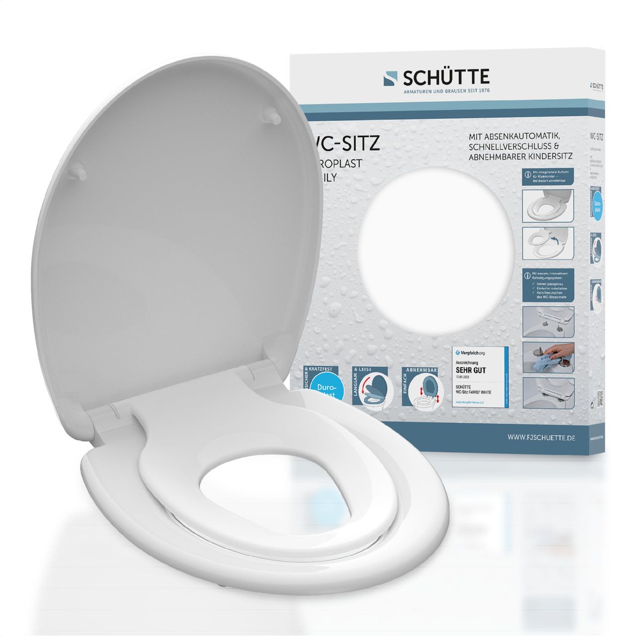 Schütte Duroplast WC Sitz FAMILY WHITE