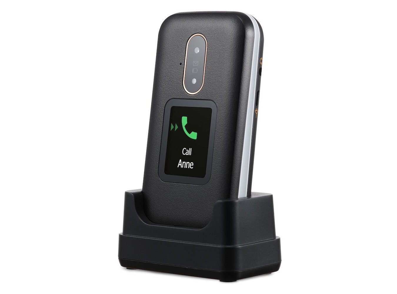 Doro 6880 schwarz Seniorenhandy (7,11 cm/2.8 Zoll, 128 GB Speicherplatz, 2 MP Kamera, Notruftaste auf der Rückseite, hörgerätekompatibel)