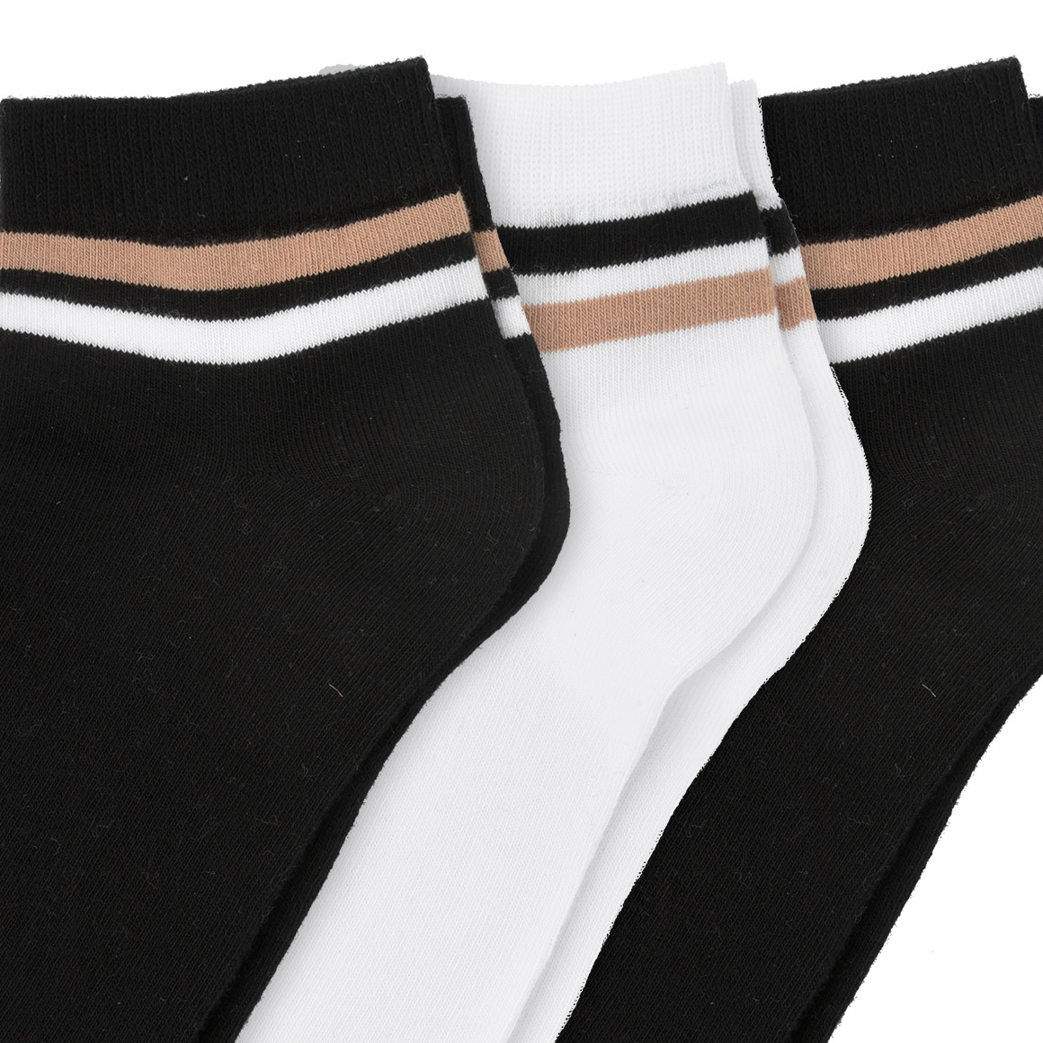 3 Paar Herren Sneaker-Socken mit Streifen