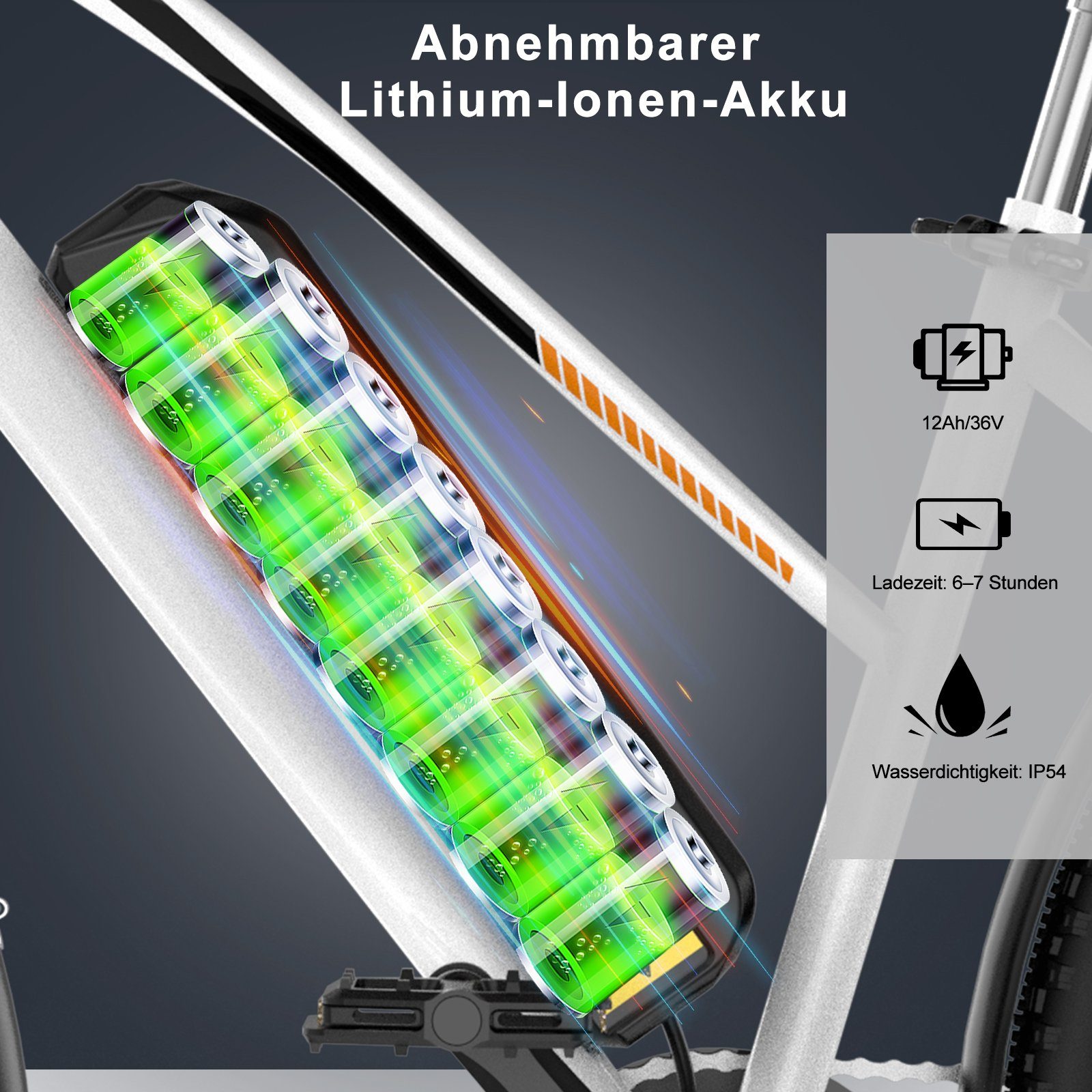 HITWAY E-Bike 28 Zoll Elektrofahrrad,250W/36V/12Ah,MTB,Shimano, 7 Gang SHIMANO, Kettenschaltung, Heckmotor, Elektrofahrrad für Damen und Herren 170 - 190 cm, innerhalb der StVZO
