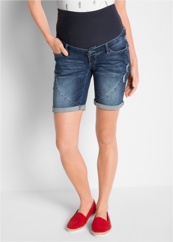 Umstandsjeansshorts für Beginn und nach der Schwangerschaft