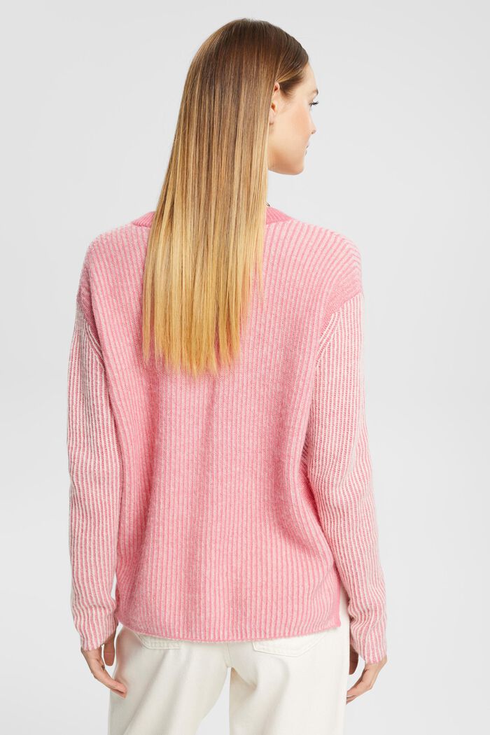 Zweifarbiger Pullover mit Alpaka