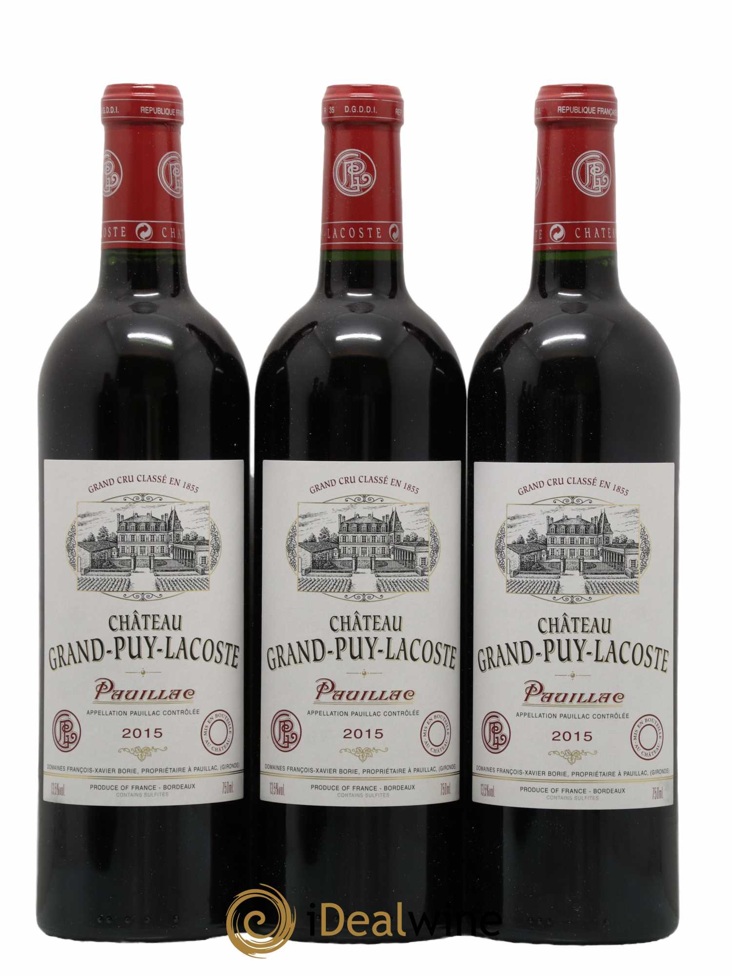 Château Grand Puy Lacoste 5ème Grand Cru Classé  2015 - Lot de 6 Bouteilles