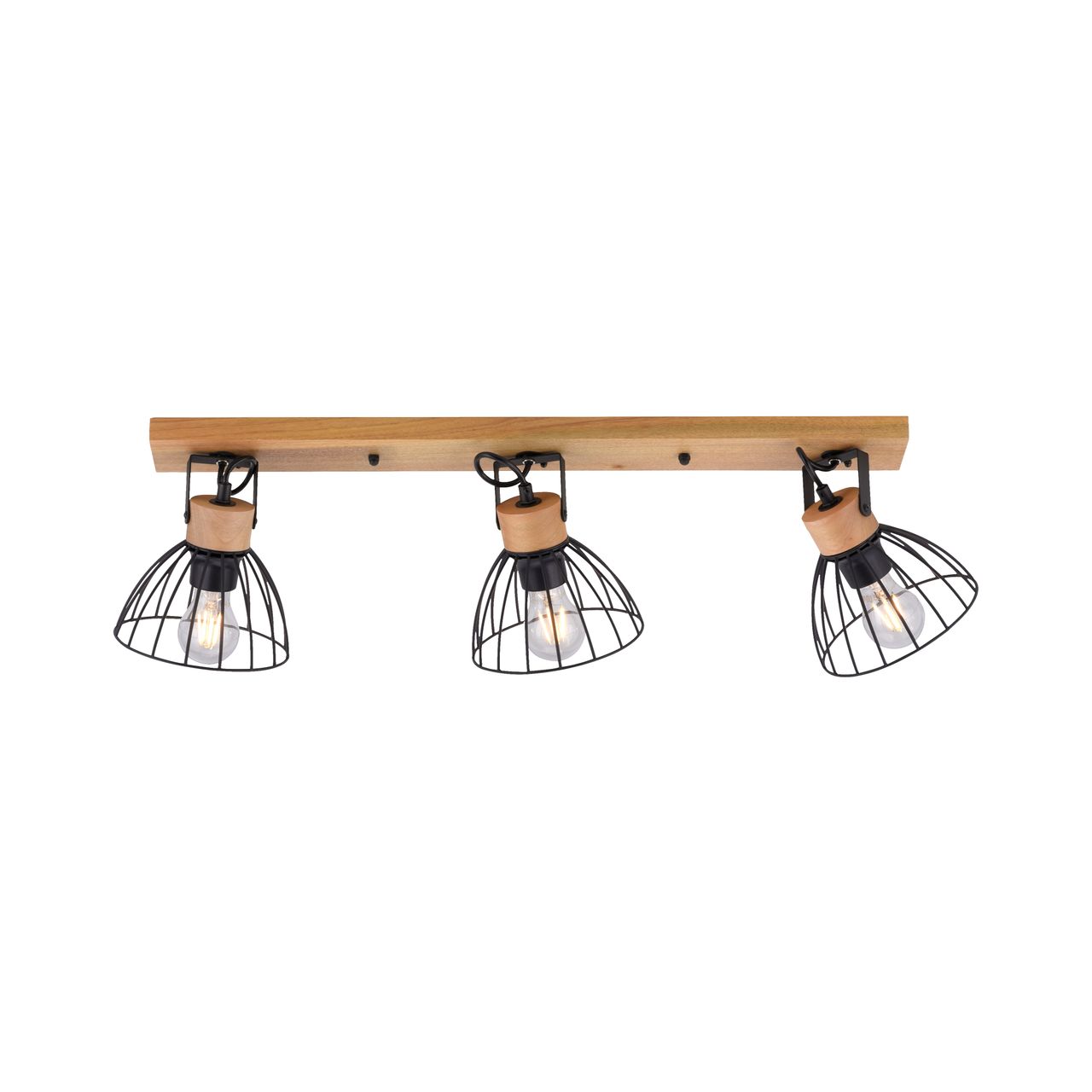 JUST LIGHT LeuchtenDirekt LAMI, Wand- und Deckenleuchte, 3-flammig, E27, 25Watt, Metallschirm, schwarz