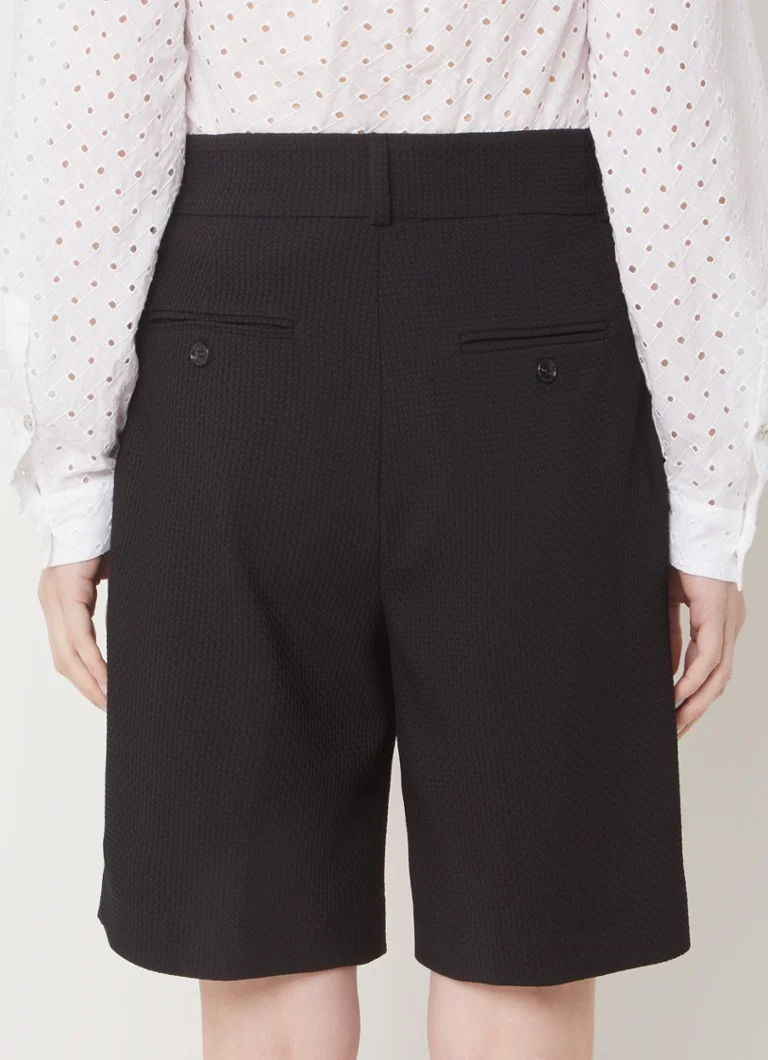 Vanilia Waffle high waist straight fit textured shorts