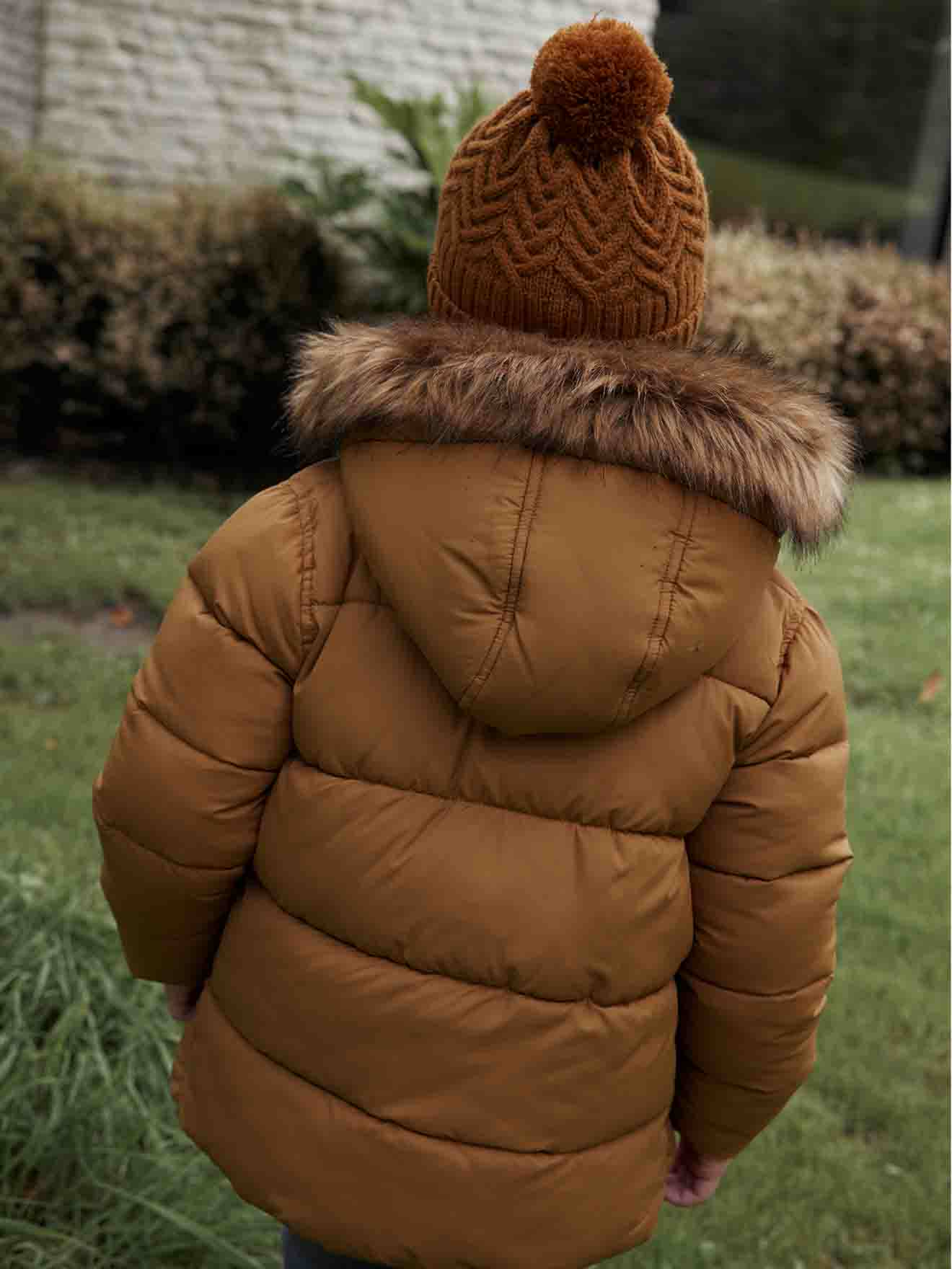 Vertbaudet Jungen Jacke & Handschuhe mit Recyclingmaterial - braun