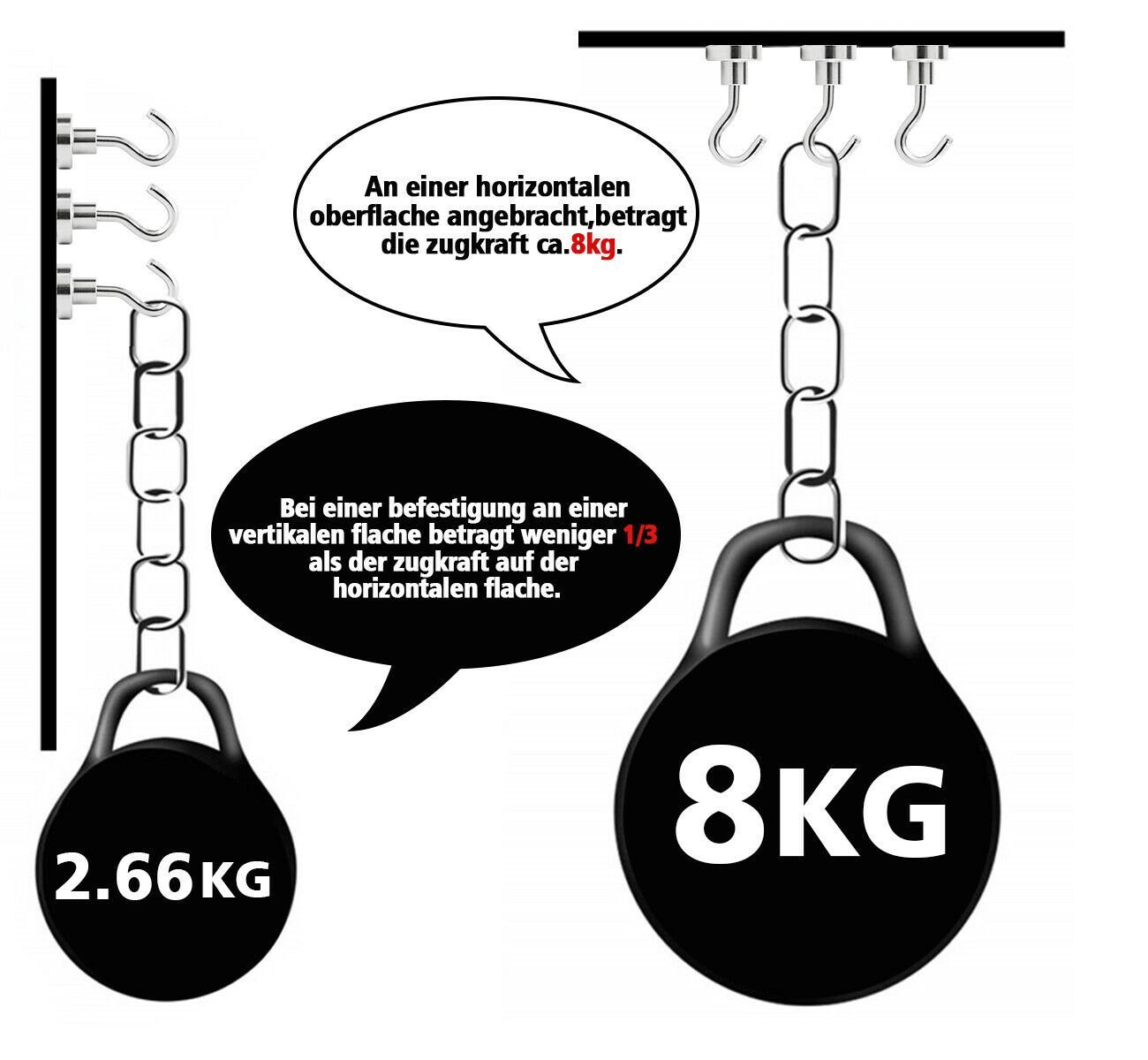 Homewit Wandhaken Magnet Haken Super Starker Neodym Magnetische Halter, (Set, 16-St., Neodym Magnet Haken), Dreifach beschichtetem Neodym-Material