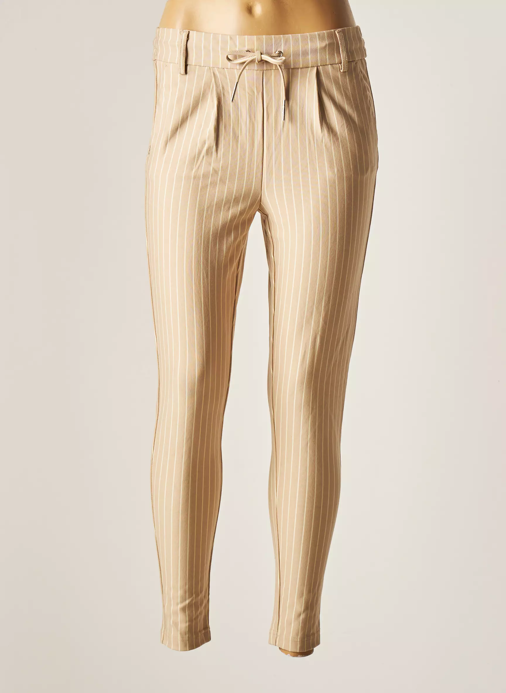 Only Pantalons Slim Femme couleur beige