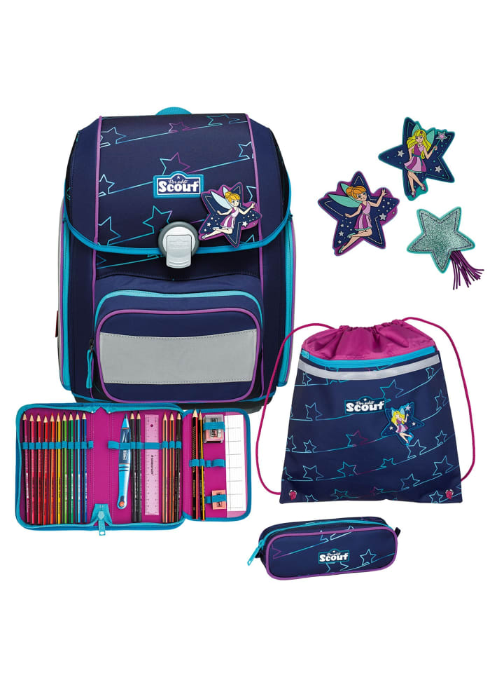 Scout Genius Schulranzen-Set 4tlg. in blue star günstig kaufen onesize
