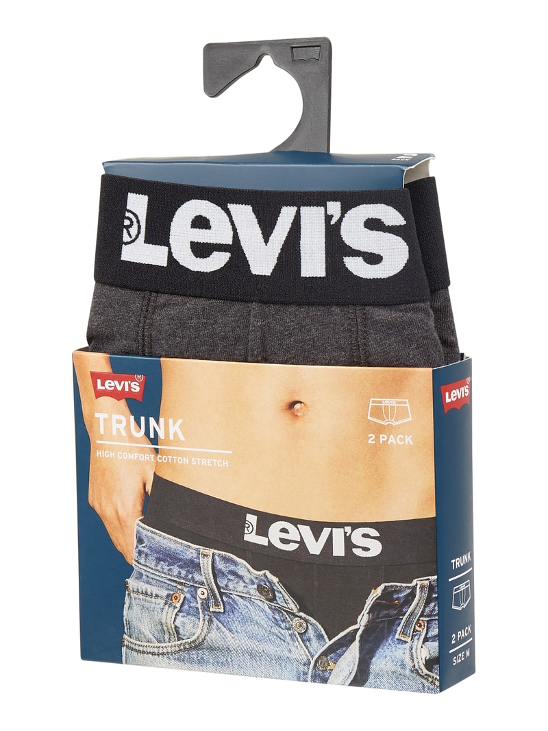 Trunks mit Logo-Bund im 2er-Pack in anthrazit meliert