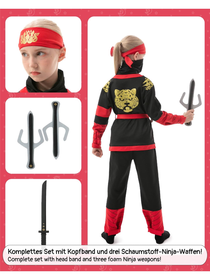 Corimori Ninja Kostüm für Kinder mit Schwert in Rot günstig kaufen