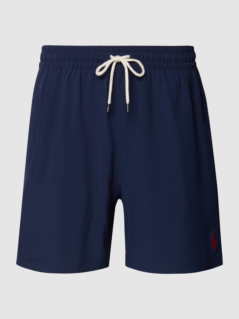 Badehose mit kontrastiven Details in marineblau